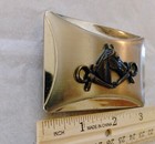 2 Vintage Hoarse Belt Buckles Approximately 3”x 2”  Silver Tone 1/W Black Horse — photo 6