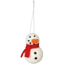 NEW Vintage Felt Snowman Ornament Fabric/Christmas/Primitive/Whimsical/Winter