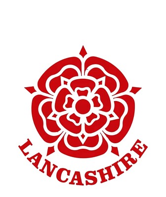 10'' Lancashire County Text rote Rose selbstklebender Vinyl-Aufkleber Autoaufkleber