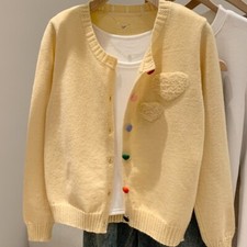 Short Knit Cardigan Sweater Women Round Neck Sweater Top Button Up Cardigan Soft
