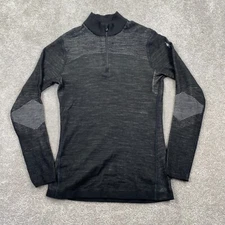 Smartwool 1/4 Zip Base Layer Intraknit Merino Activewear Top Men's Size S Black