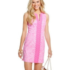 Lilly Pulitzer Target Shift Dress Sz 2 Hot Pink “See Ya Later” Sleeveless Mini
