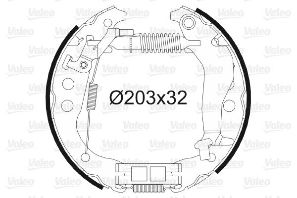 Valeo 554860 kit de mâchoires de frein en acier renforcé anti-corrosion