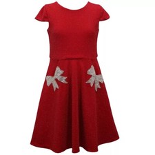 Girls' Bonnie Jean 68 Rhinestone Bows Red Sparkle Dress Size 10 NEW WITH TAGS