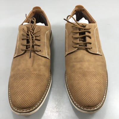 Harrison Myles 10 Camel Perforated Derby Oxford Shoes Faux  display picture 3