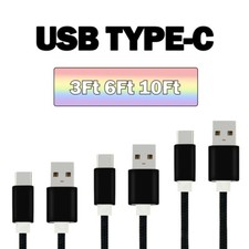 Braided USB C Type-C Fast Charging Data SYNC Charger Cable Cord 3/6/10FT LONG US