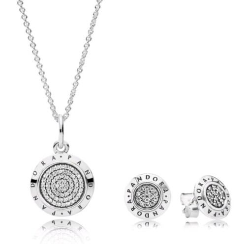 AUTHENTIC Pandora Necklace Earrings Set 