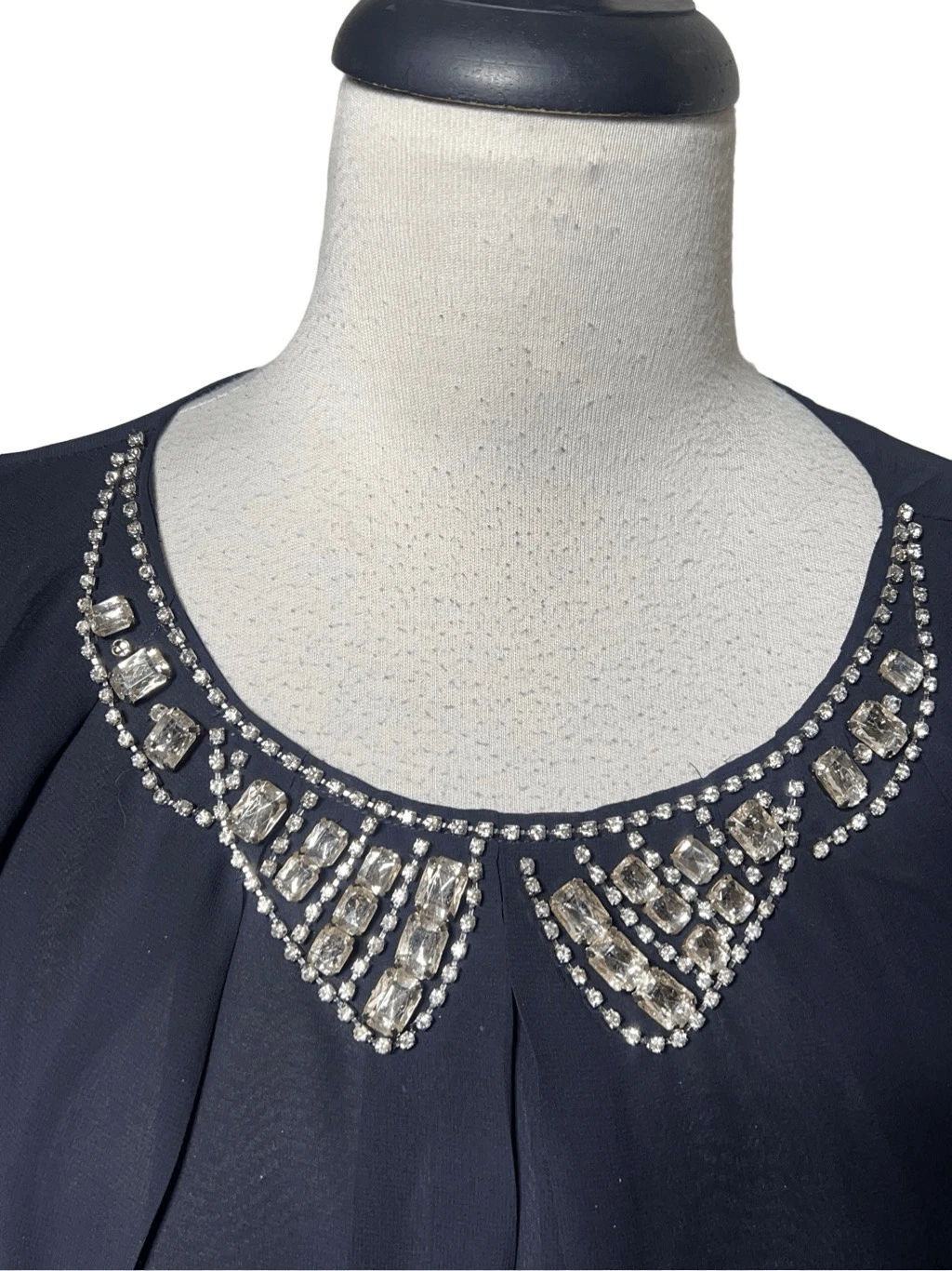 UNDERCOVER Abito Victoria's Secret blu manica lunga trasparente in chiffon impreziosito taglia XS