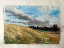 Franz Ehmke *1928-2018 Pastel DDR Schildower Berg 25.12.2006 Fields Meadows Tree