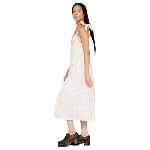 Maxi Vestido para Mujer OVER KLESHAS Algodón Arrugado Bohemio Talla L Beige - Imagen 4 de 14