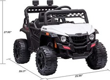 LED Lights Kids Ride On Truck 12V with Parent Remote Control AUX Music