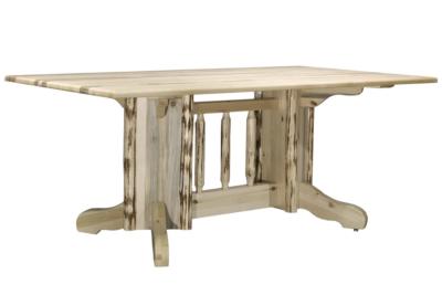 Rustic Log Dining Table Pedestal Base Amish Made 6 Ft Kitchen