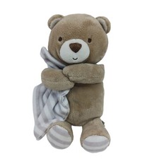 Carters Just One You Tan Plush Teddy Bear Rattle Security Blanket Lovey 9  