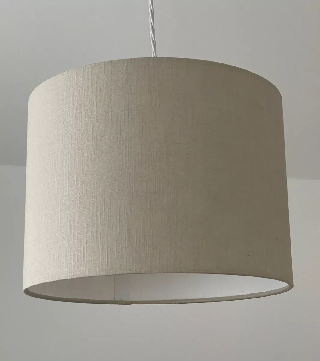 Lampshade Ecru Beige Textured 100 Linen Drum Light Shade