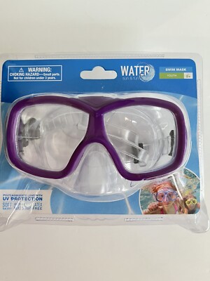 Water Sun & Fun Swim Mask Youth 8+ Purple UV Protection Soft Eye Cup