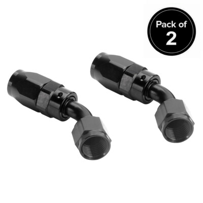 2Pcs 45° Degree Swivel Hose End Fitting Adaptor For 12AN CPE Fuel Line Aluminum