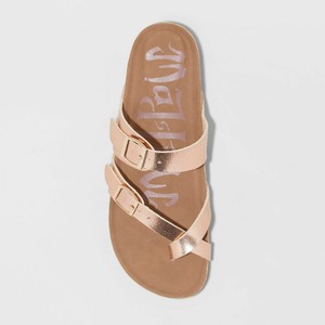 gold footbed sandals