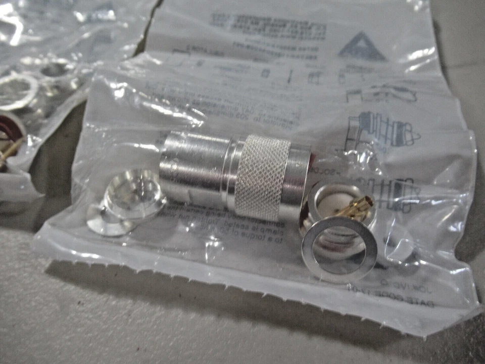 2 Pack Mil-Spec Delta M39012/01-0005 N Straight Clamp Male Connector *SEALED* - Image 3 of 3