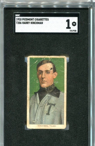 1910 Piedmont Cigarettes T206 Harry Hinchman SGC 1 PR Card