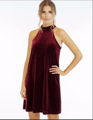 Designer Betsey Johnson Velvet Halter Dress Formal Size 6 Red/Wine NWT |  eBay
