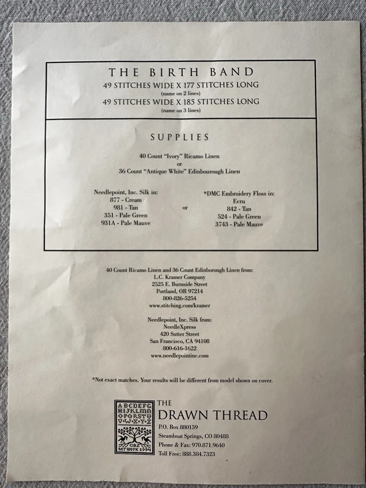 THE DRAW THREAD - Tabla de muestra de banda natal Foto 3 de 4