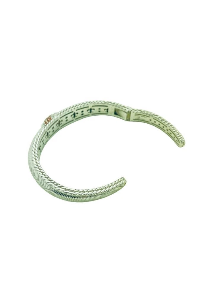 Brazalete Brazalete Judith Ripka Plata Esterlina Naranja Citrino Circonita cúbica Bisagras 11mm Foto 4 de 4