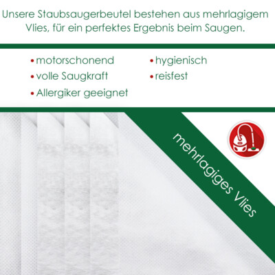 10x Staubsaugerbeutel + 2 Filter Für You MV 624 - 5-lagig