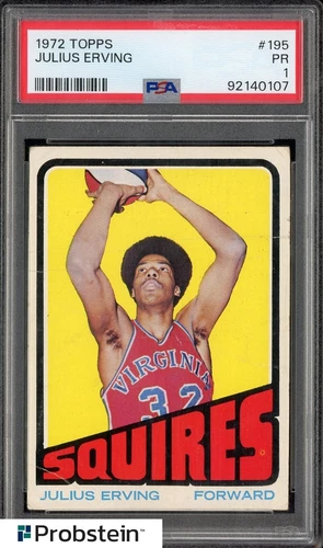 1972 Topps Basketball #195 Julius Erving Squires RC Rookie HOF PSA 1 PR