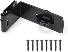 HILLMASTER Door Hasp Latch 90 Degree, 7-3/4" Extra Thick Heavy Duty Steel Safety