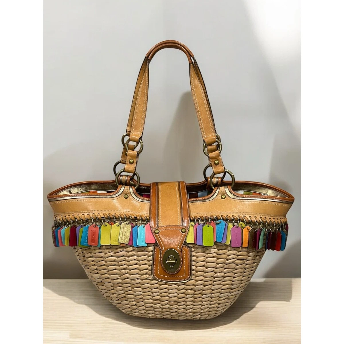 Coach Turn Lock Bags & Women's Straw Exterior for sale | eBay