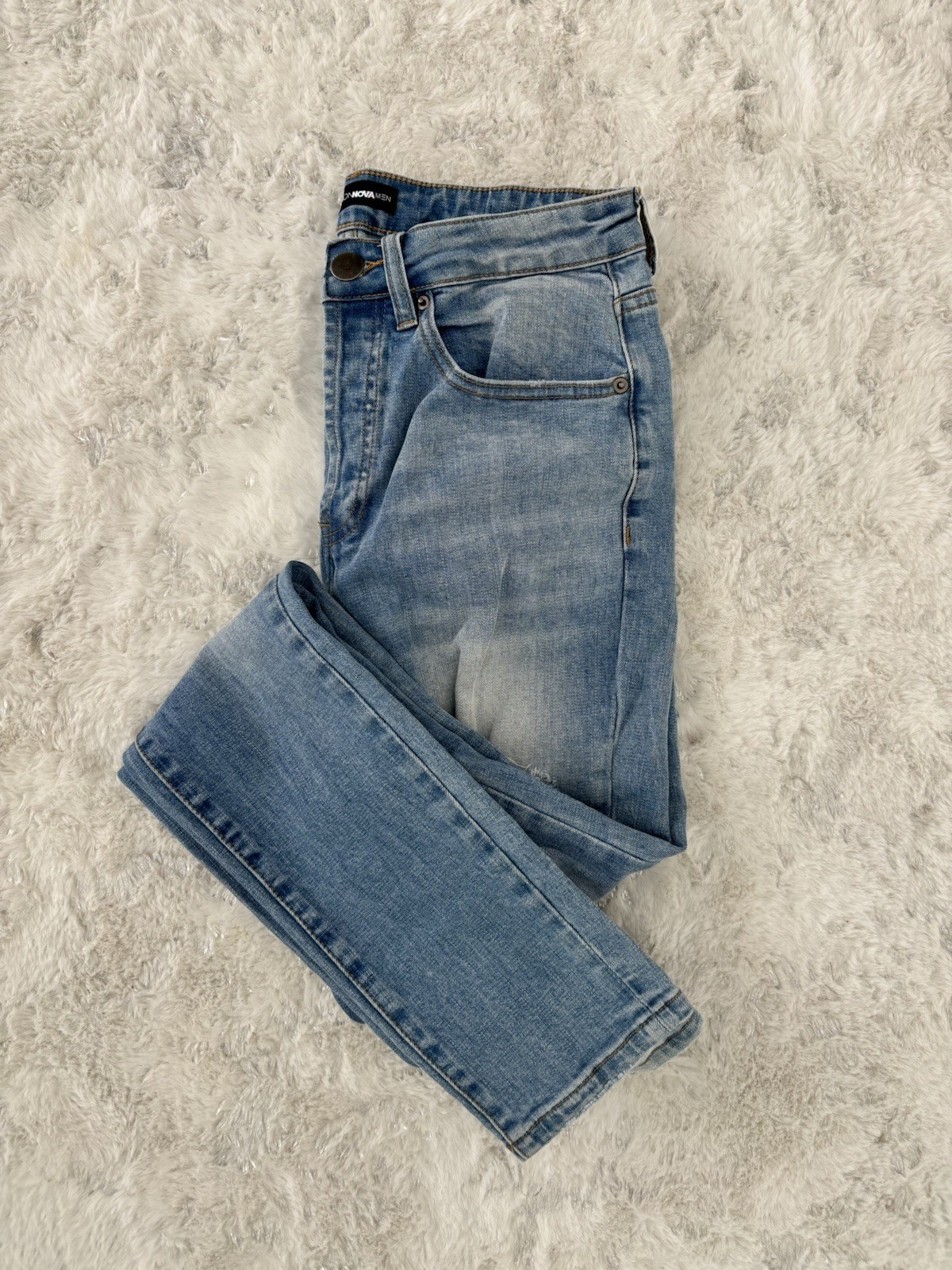 Fashion Nova Men Skinny Jeans Size 30 Distressed Ripped Stretch Denim Blue