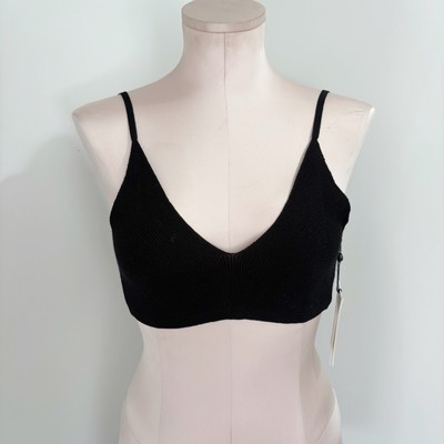 Jacquemus La Montagna Le Bandeau Valensole Bra Size XL NWT Black Ribbed New