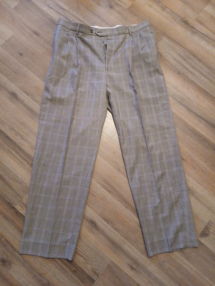 Jack Nicklaus Mens Classic Fit Flat Front Dress Pants 36 32 Plaid - Image 2 of 4