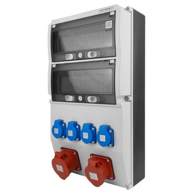 Baustromverteiler 16A 32A CEE typ E Stromverteiler mit 36Module Revisionsfenster