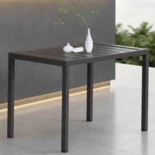 Gartentisch Aluminium rechteckig Beistell Balkontisch wetterfest Anthrazit ☀️