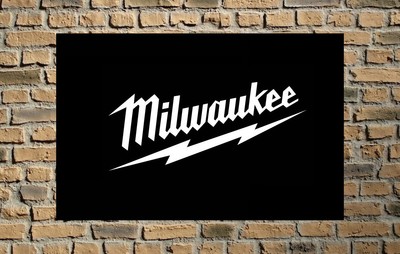 Milwaukee Power Tools Black Flag 3x5 FT Car Banner for Garage Man Cave Wall