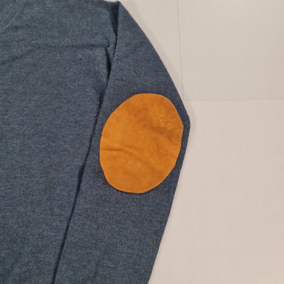 Joseph Womens Jumper Blue Small 100% Cashmere Lightweight Elbow Patches ...