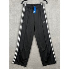 Adidas Originals Women's Small Black White Polyester Firebird Track Sweatpants