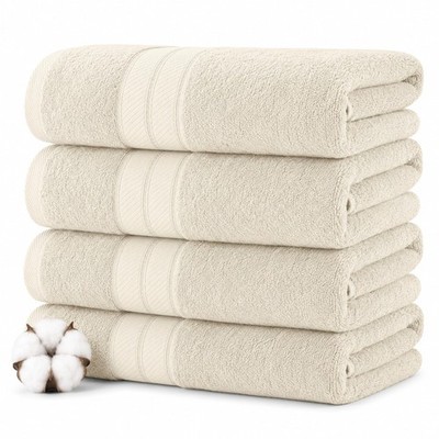 Modern Threads 4-Pack Spunloft Bath Towel Sand 30X54