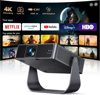 Smart Beamer【Kompatibel Mit Netflix/Live TV/330° Drehbar】Mini Beamer 4K Mit Auto