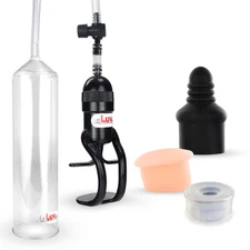 LeLuv Penis Pump EasyOp Zgrip with Clear, Septum Seals and Fleshlike Donut