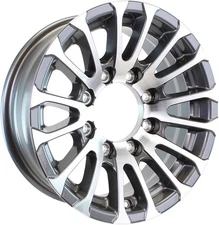 eCustomrim Aluminum Trailer Wheel 16X6 16" 8 Lug 6.5 Center Avalanche Gun Metal