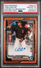 2024 Bowman Chrome Jung Hoo Lee RC Rookie Auto Autograph PSA 10 Orange Ref /25