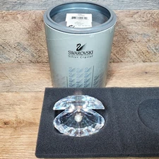 Swarovski Silver Crystal Clam Shell with Pearl Figurine A7624 Retired with Box