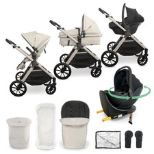 My Babiie MB220 3-in-1 Travel System with Rotating Car Seat + Base - Ivory