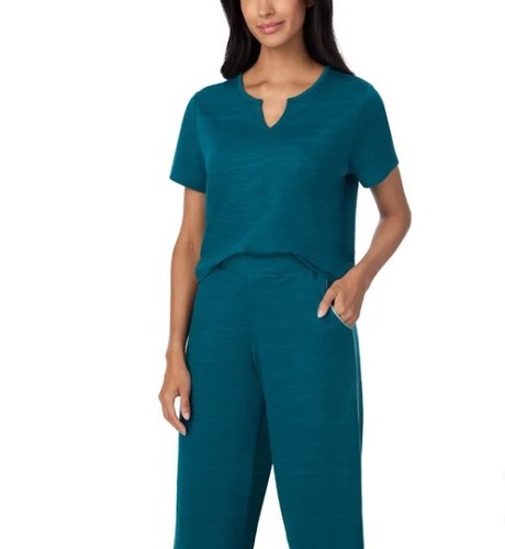 Carole Hochman Midnight Women's Size Large (14-16) 3-piece PJ Set, Teal - Picture 3 of 9
