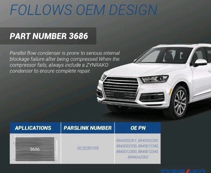 Конденсатор кондиционера кондиционер конденсатор совместим с Toyota Corolla Toyota - Изображение 3 из 4