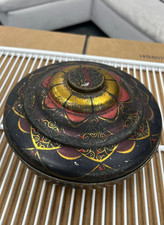 Vintage Schraffts Chocolates Tin Art Deco Black Gold Candy Box 1930s