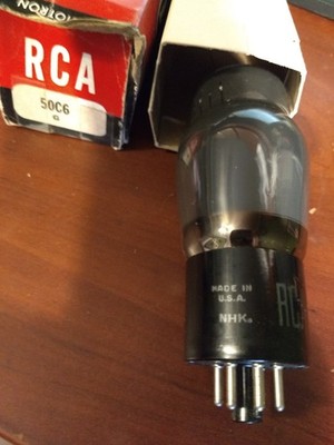 RCA TYPE 50C6G 50L6G POWER TUBE - NOS - TESTED GOOD - NHK DATE CODE