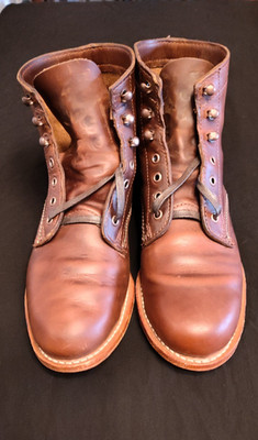 Wolverine 1000 Mile Original Plain Toe Boots - Mens 7.5 W Brown Leather